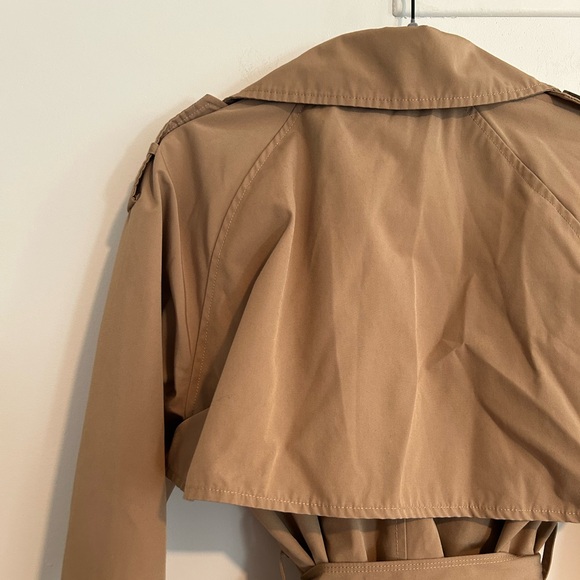 Abercrombie & Fitch Classic Trench Coat Wind Water Resistant Sz Small Camel Tan - Picture 8 of 9